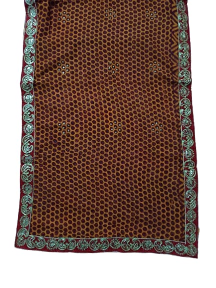 Traditional Uttarakhand Pichora for Women's | Ethnic Wear Pichoda | Georgette fabric with Designer Border | Stole - K2