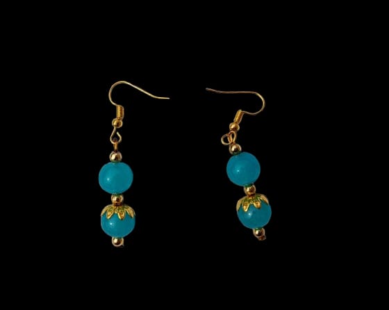 Sky blue Designer Necklace with Matching Ear rings - M15