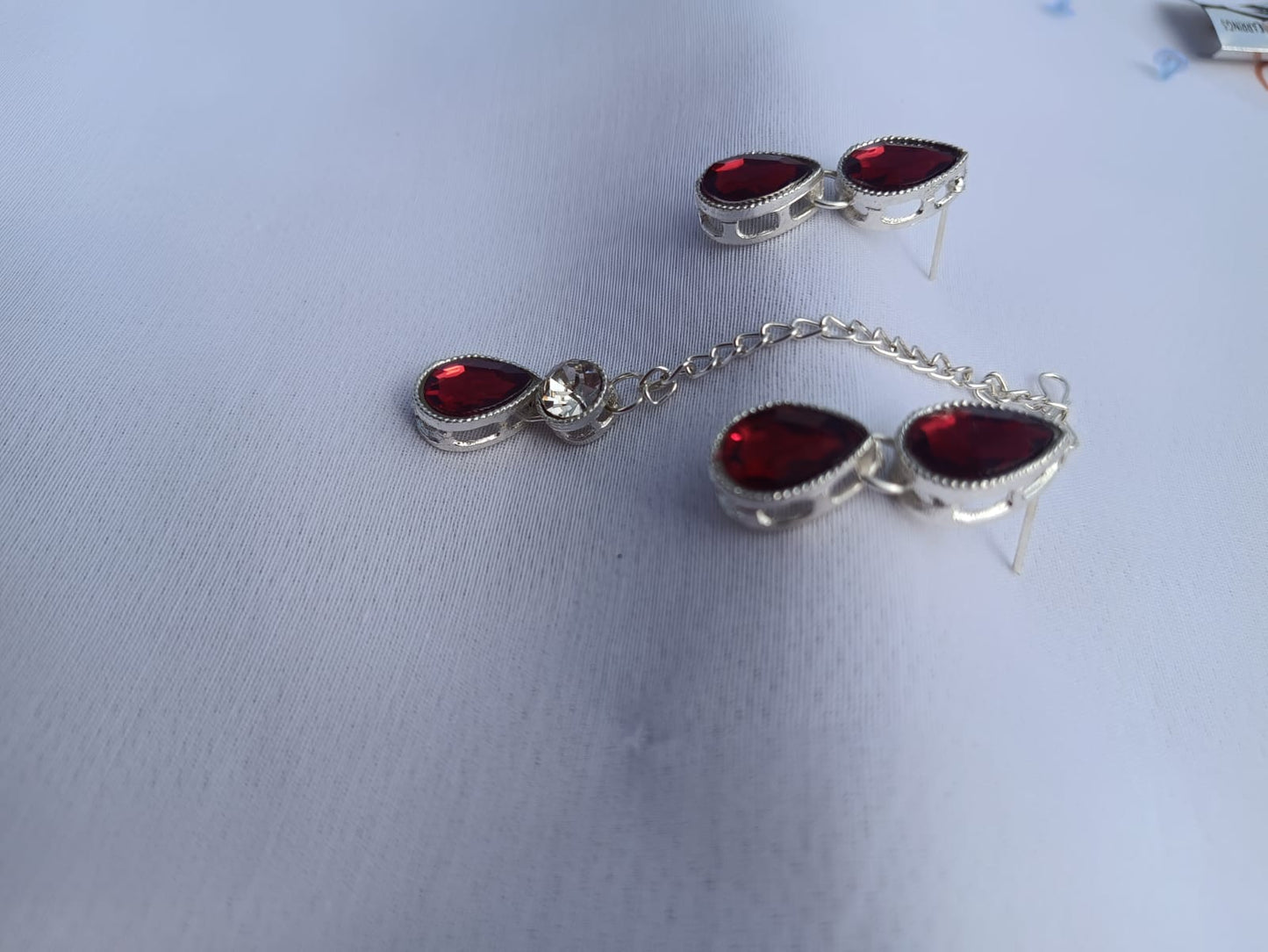 Multi AD women Red necklace jewellery with earring and Maangtika - M31