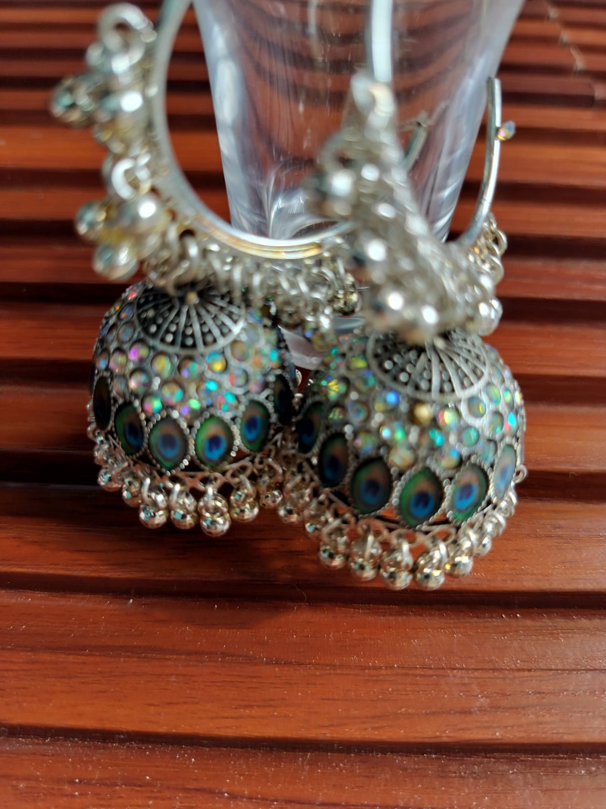 Oxidize Silver Jhumka Style Earrings