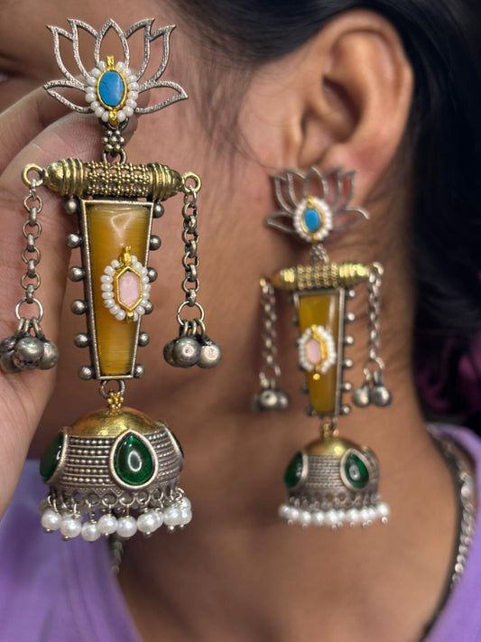 Pachi Kundan Kashmiri Jhumke