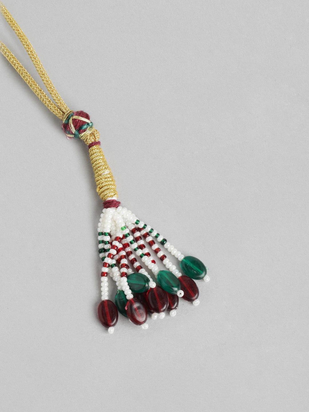 Elegant Green Beaded Kundan Choker Necklace Set with Pearls & Matching Earrings - M1