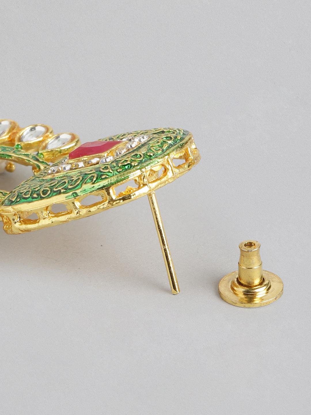 Elegant Green Beaded Kundan Choker Necklace Set with Pearls & Matching Earrings - M1