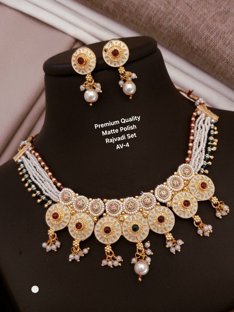 Premium Rajwadi Matte Polish Jewellery Sets E5