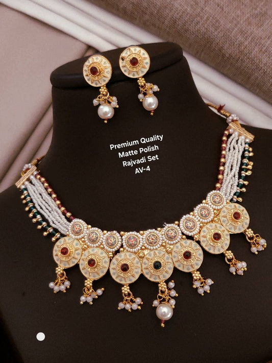 Premium Rajwadi Matte Polish Jewellery Sets E5