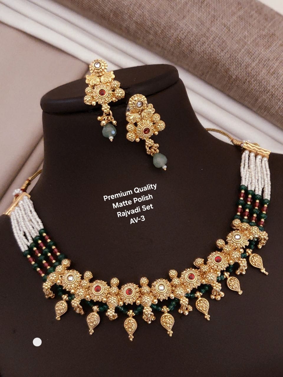 Premium Rajwadi Matte Polish Jewellery Sets E5