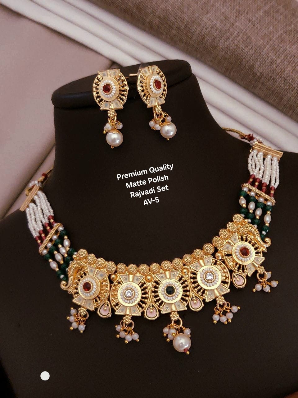 Premium Rajwadi Matte Polish Jewellery Sets E5