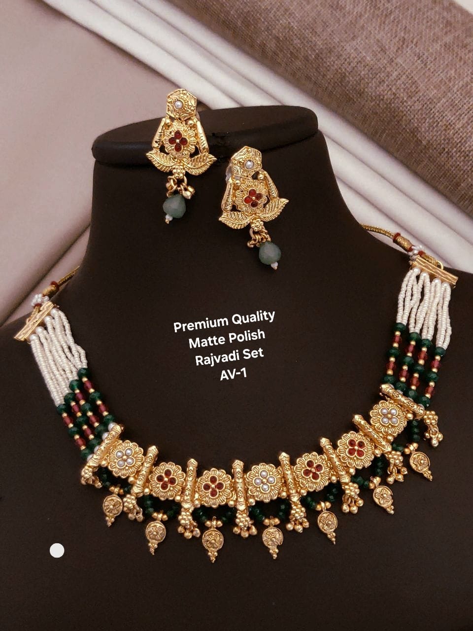 Premium Rajwadi Matte Polish Jewellery Sets E5