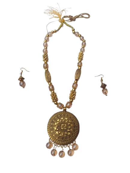 Golden Color Designer Necklace with Matchin Ear rings