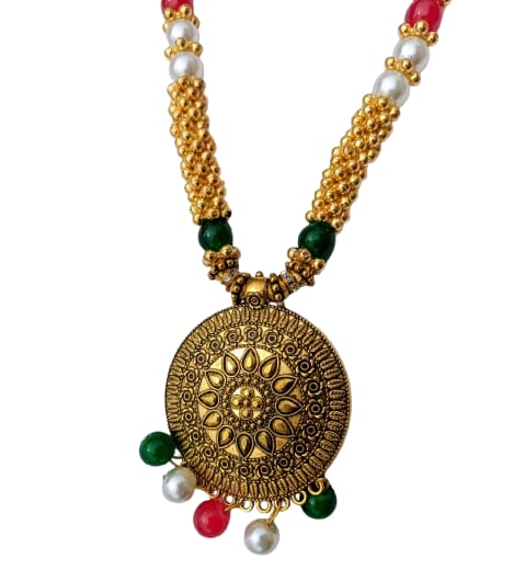 Traditional Afghani Bead Necklace with Matching Earring - M16