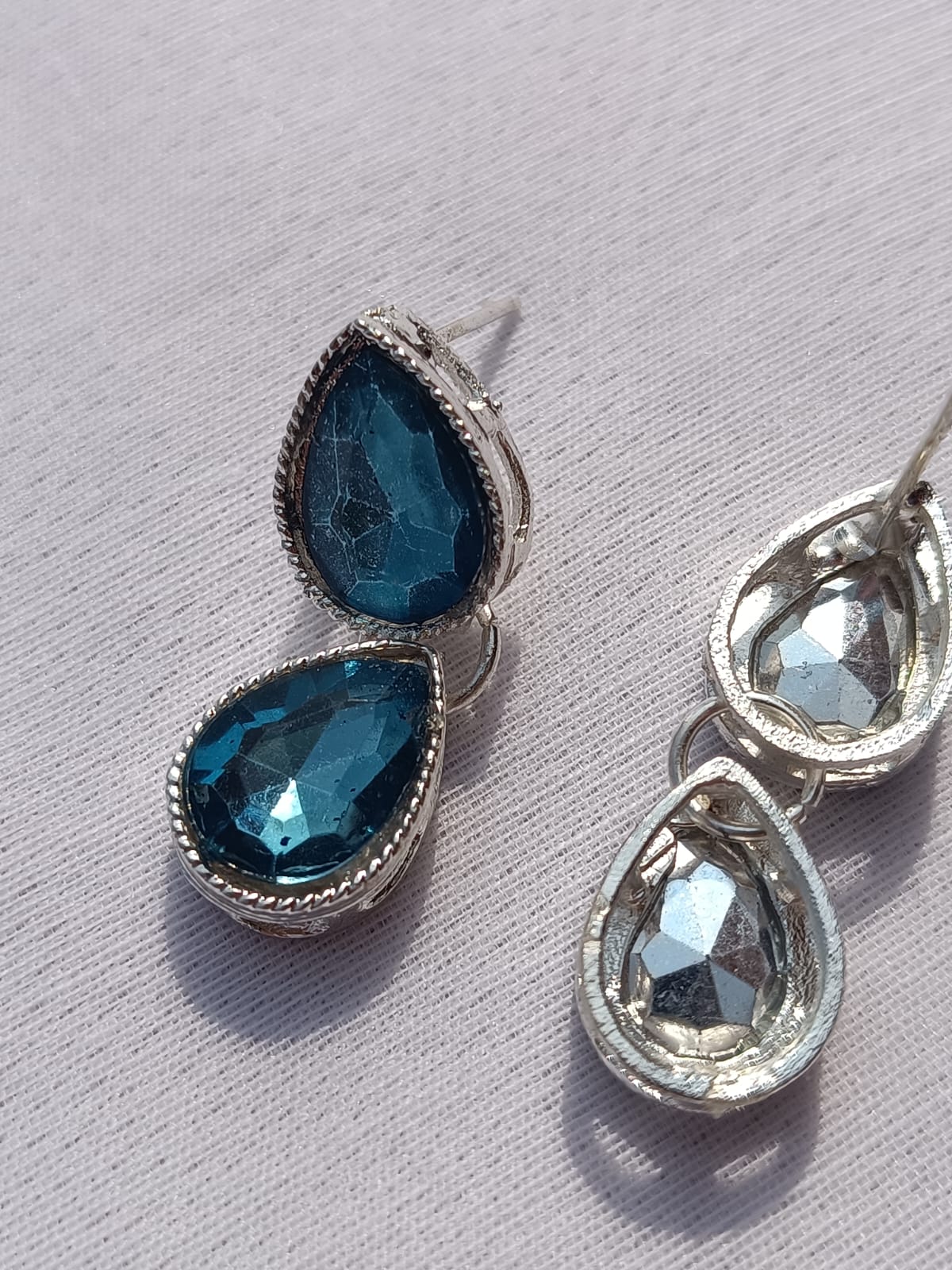 Multi AD women London blue Topaz necklace jewellery with earring and Maangtika - M29