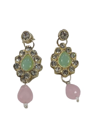 Prikasa multi colour stone choker set with earrings and maang tika - M33