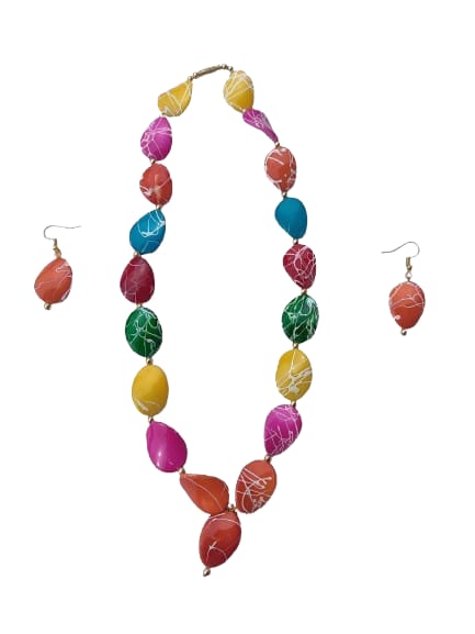 Multi color Beaded Necklace Set