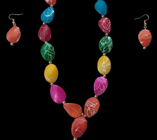 Multi color Beaded Necklace Set