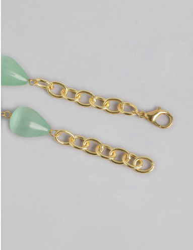 Elegant Lotus Kundan & Pearl Cluster Necklace with Gold-Tone Detailing - M4