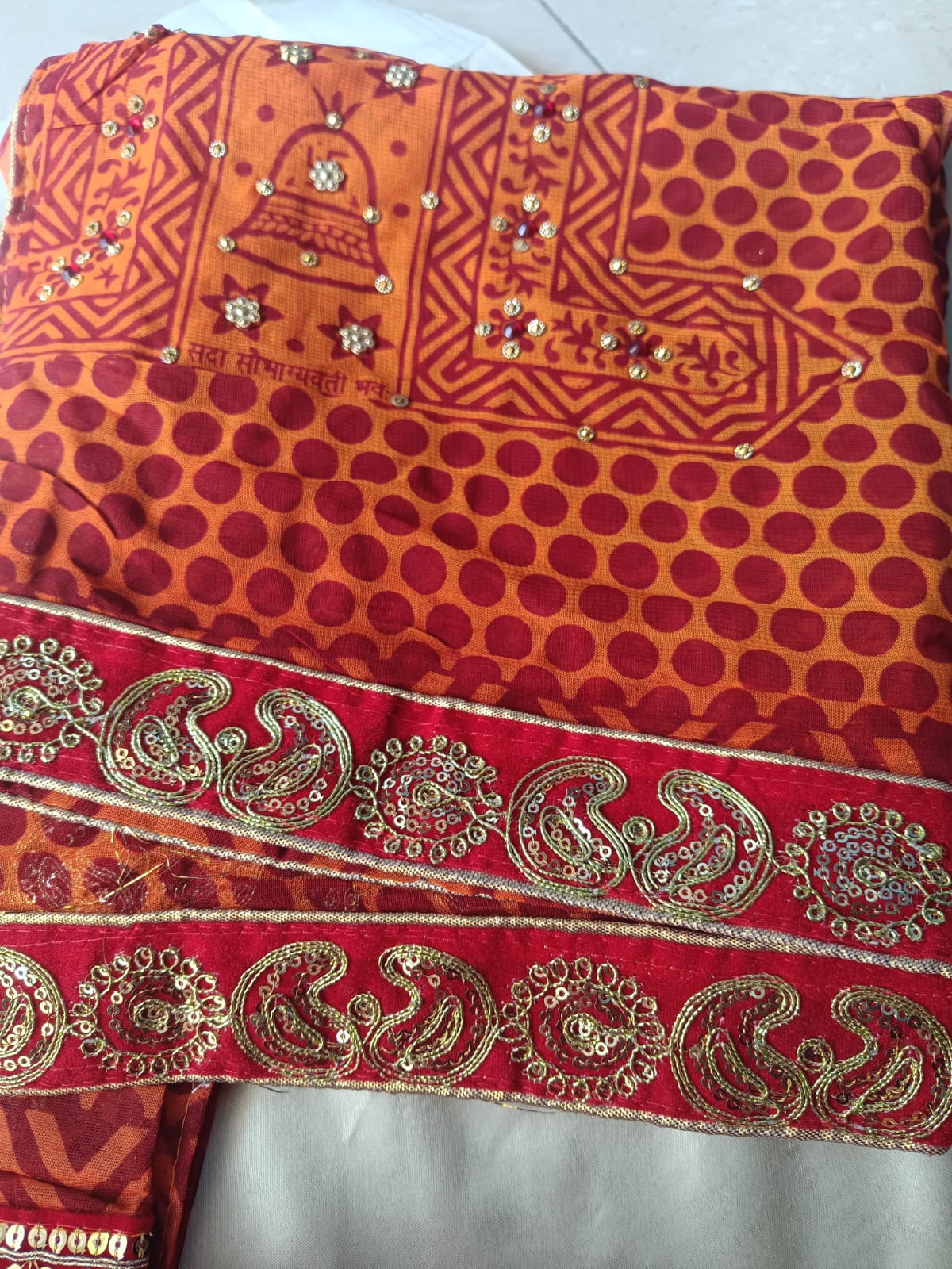 Traditional Uttarakhand  Pichora for Women's | Ethnic Wear Pichoda | Georgette fabric with Designer Border | Stole - K2