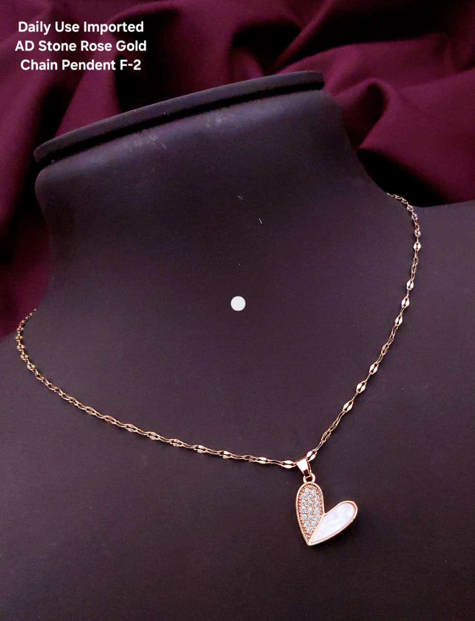 Premium AD stone Rose Gold Chain Pendant