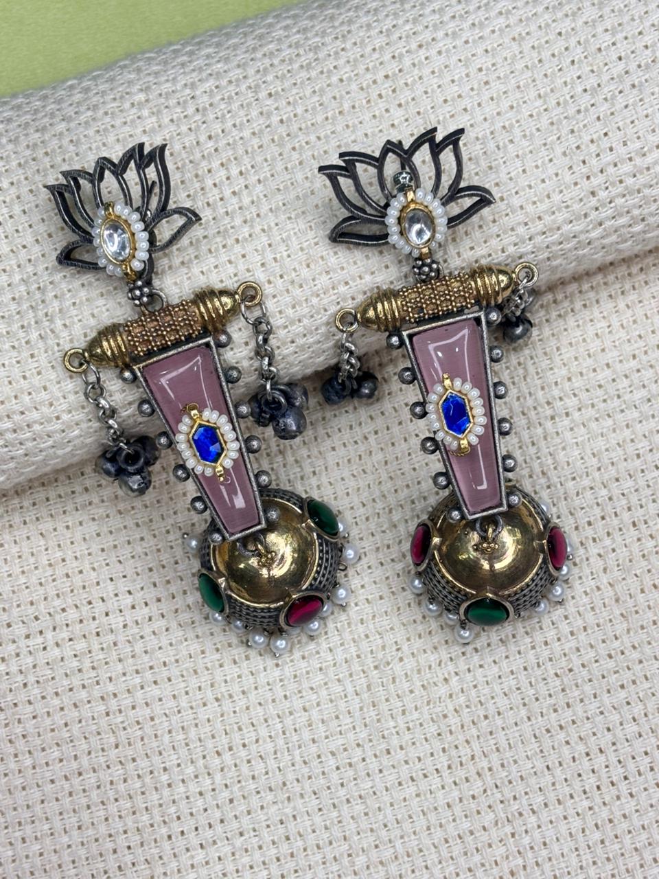 Pachi Kundan Kashmiri Jhumke