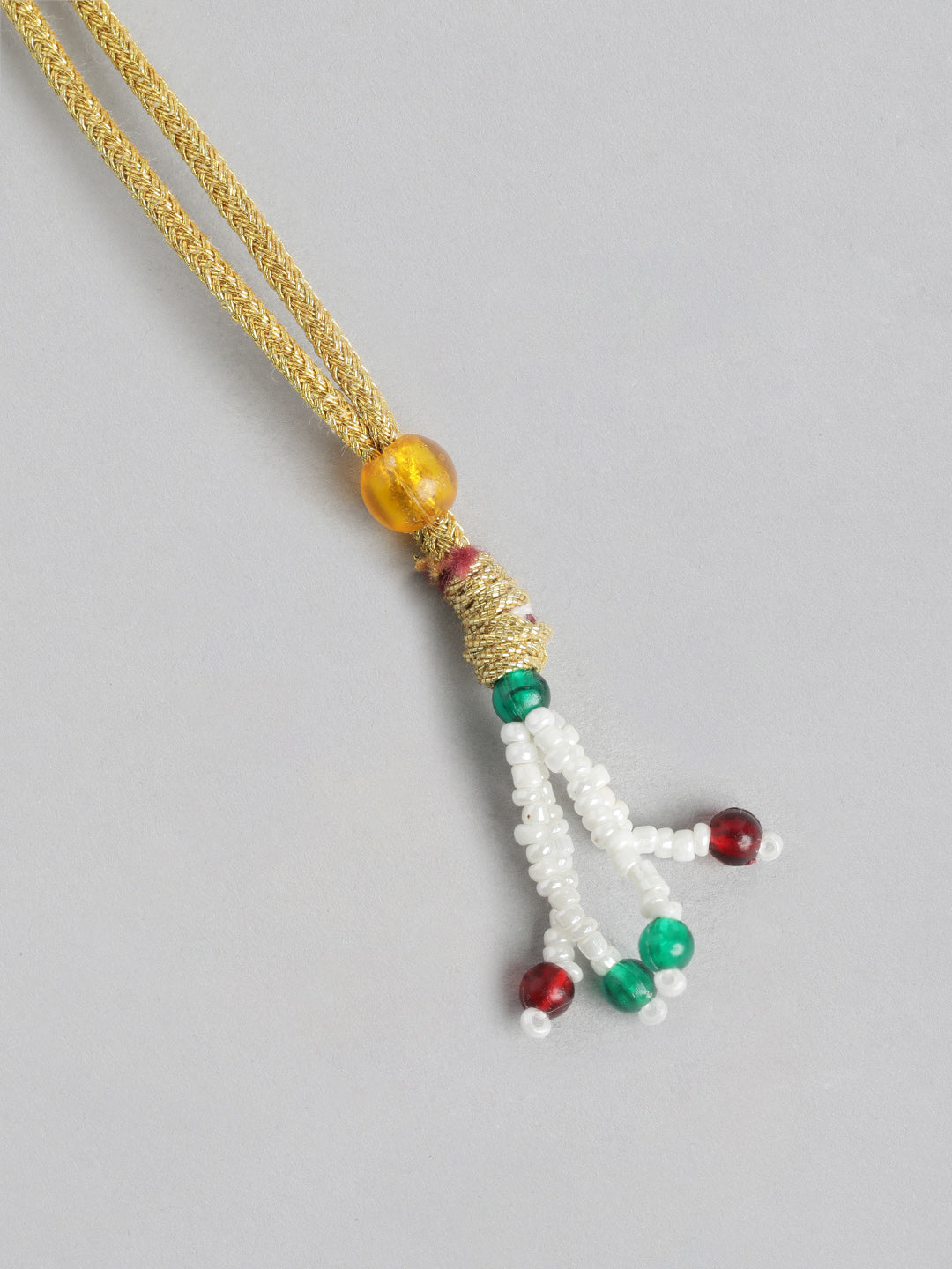 Royal Pearl & Green Stone Floral Necklace Set with Dangling Pearls - M7