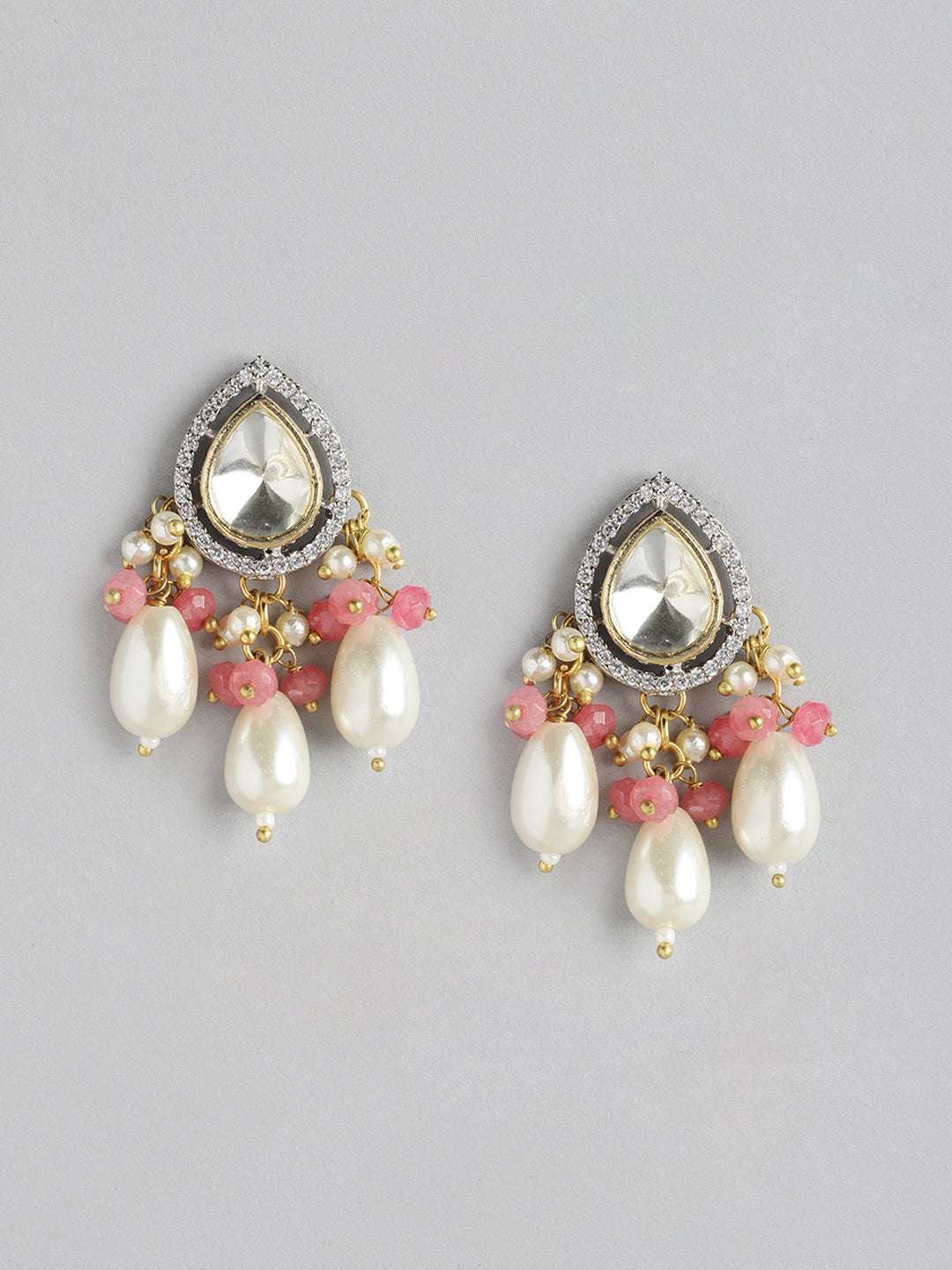 Traditional Kundan & Pearl Choker Necklace Set with Earrings for Women - M8